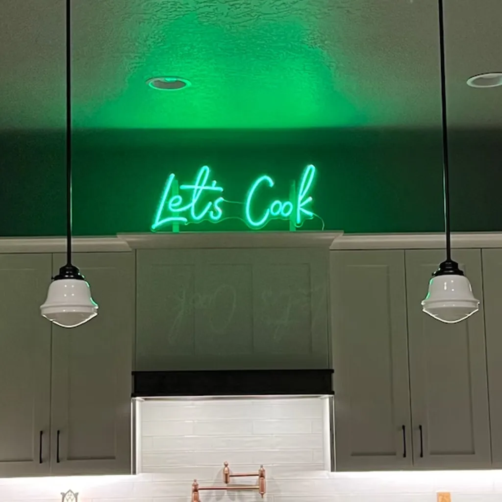 Let's Cook Neon LED Sign, Custom Neon Sign Kitchen Decor, Neon Wall Sign, Neon Light Home Decor, Personalized Gift