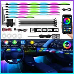 18 In 1 Neon Car Interior Led Lights Acrylic Guide Fiber Back Car Ambient Lights RBG 64 Colors Decoration Atmosphere Lamp