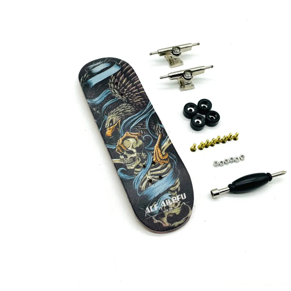 New Fingerboard Set Wooden Complete Finger Skate Board with Alloy Truck Bearing Wheels Mini Skateboard Kid Toys for Boys