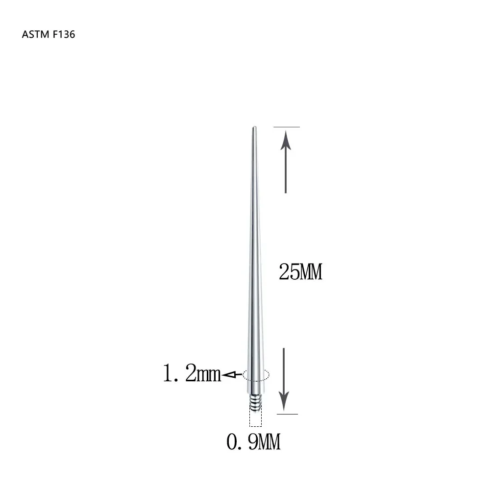 Imagem -02 - Kenbao-agulha Piercing de Titânio Guia Inserção Pin Ferramenta de Sobrancelha de Barriga Lip Taper Stretching G23 12g 14g 16g Atacado