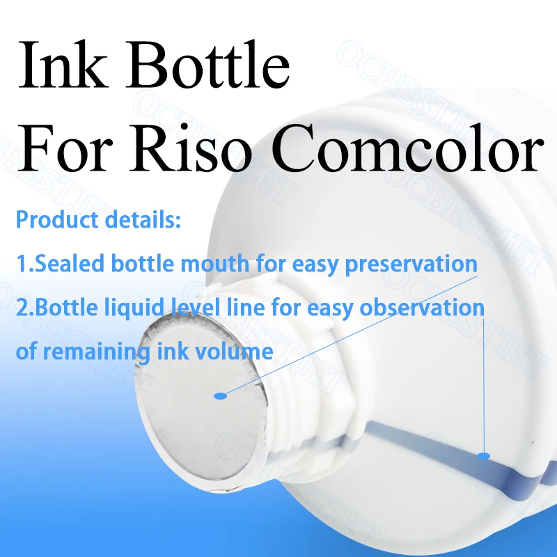 1000ML Ink Bottle for Riso Comcolor 3150 7150 9150 3050 7050 9050 3150R 7150R 9150R 3050R 7050R Pigment Waterproof Colorful