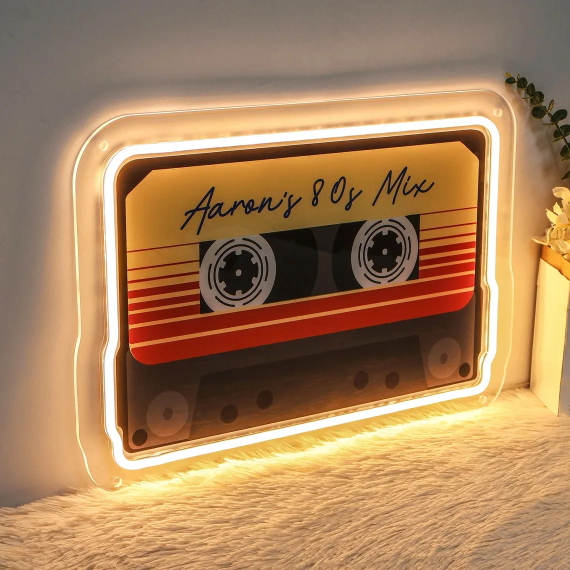 Cassette Tapes Neon Sign Personalized Mixtapes Decor Retro Bar Club Shop Wall Decor Birthday Gift for Friends Music Lover Gifts