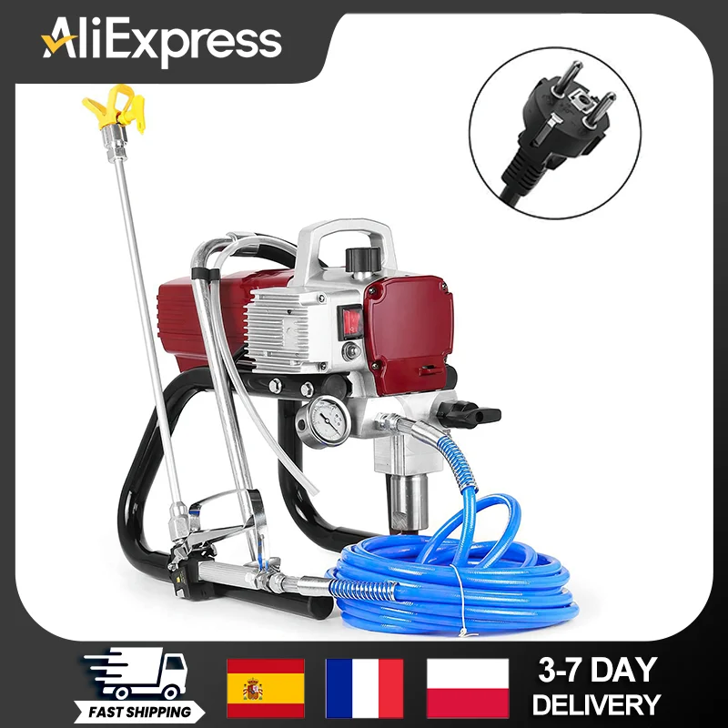 Spruzzatore verniciato airless da 1800 W per lattice ad alta pressione ad alta pressione Lavaggio elettrico a prova di polvere Strumento spruzzatore dipinto a mano per casa