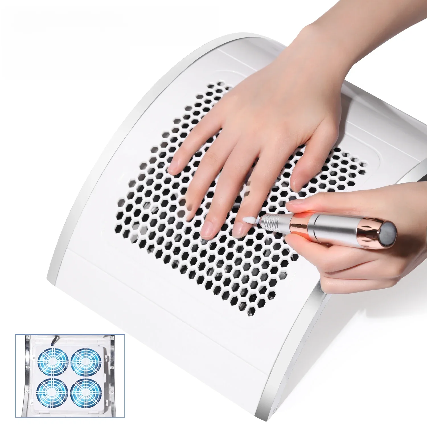 Absorber odpylacz do paznokci LULAA do paznokci odkurzacz do paznokci o niskim poziomie hałasu odkurzacz do narzędzia do Pedicure do zbierania Manicure — zdjęcie 2