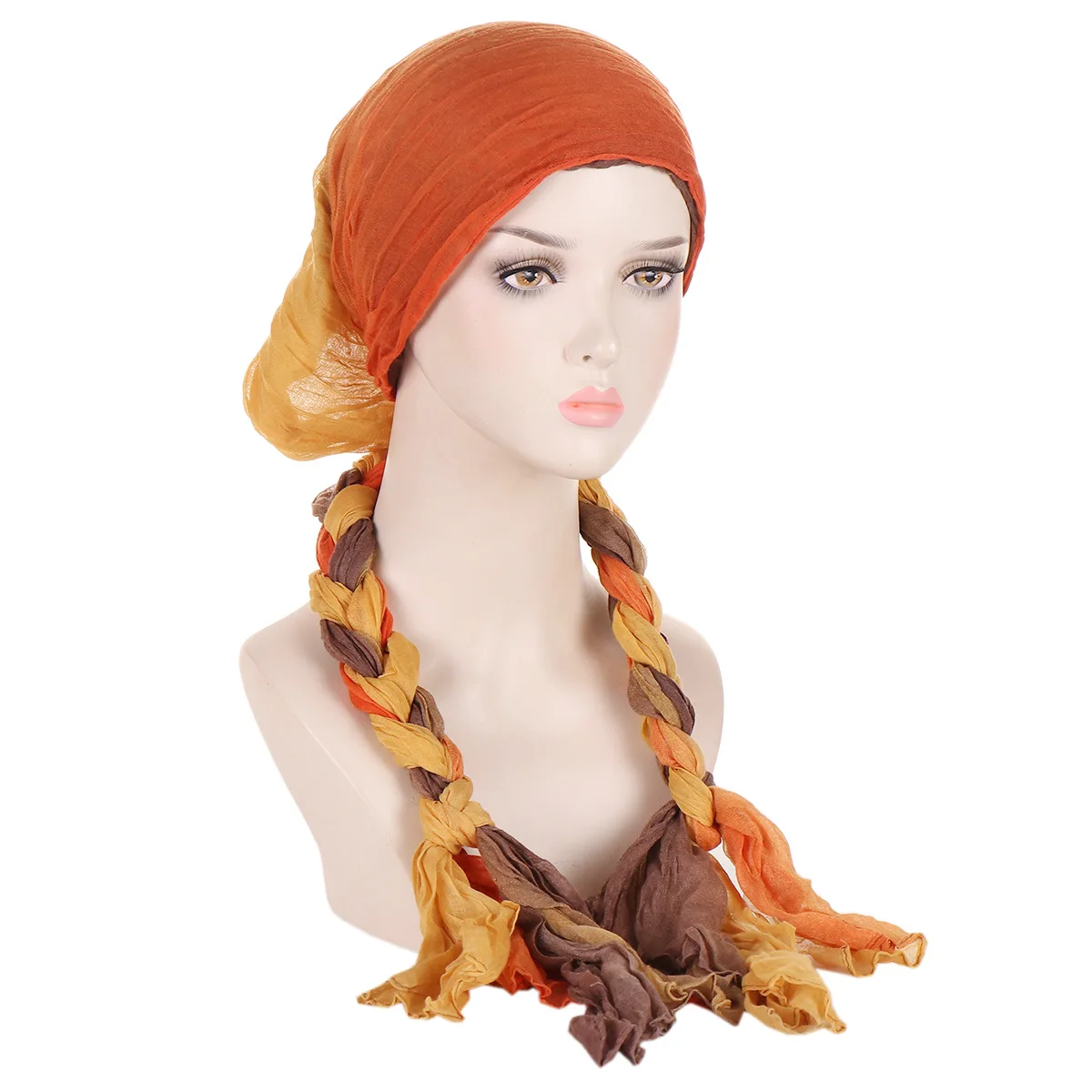 Women Pre Tied Muslim Braids Turban Hijab Cancer Chemo Hat Hair Scarf Accessories for Women Women\'s Hats Chemotherapy