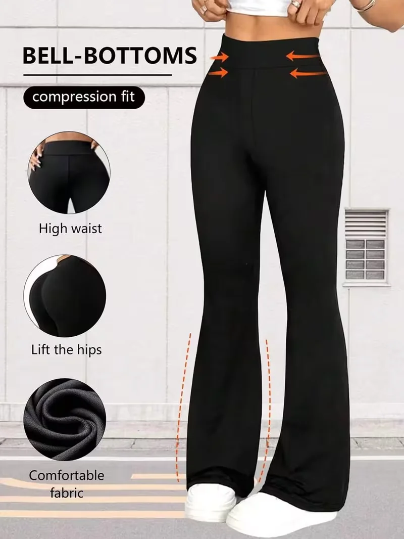 Damen-Yoga-Leggings mit Horn-Design, Hochgeschnittene Yoga-Hose, geeignet für Fitness, Sport, Laufen, Radfahren, Yoga und andere Sportarten. – Detail 4