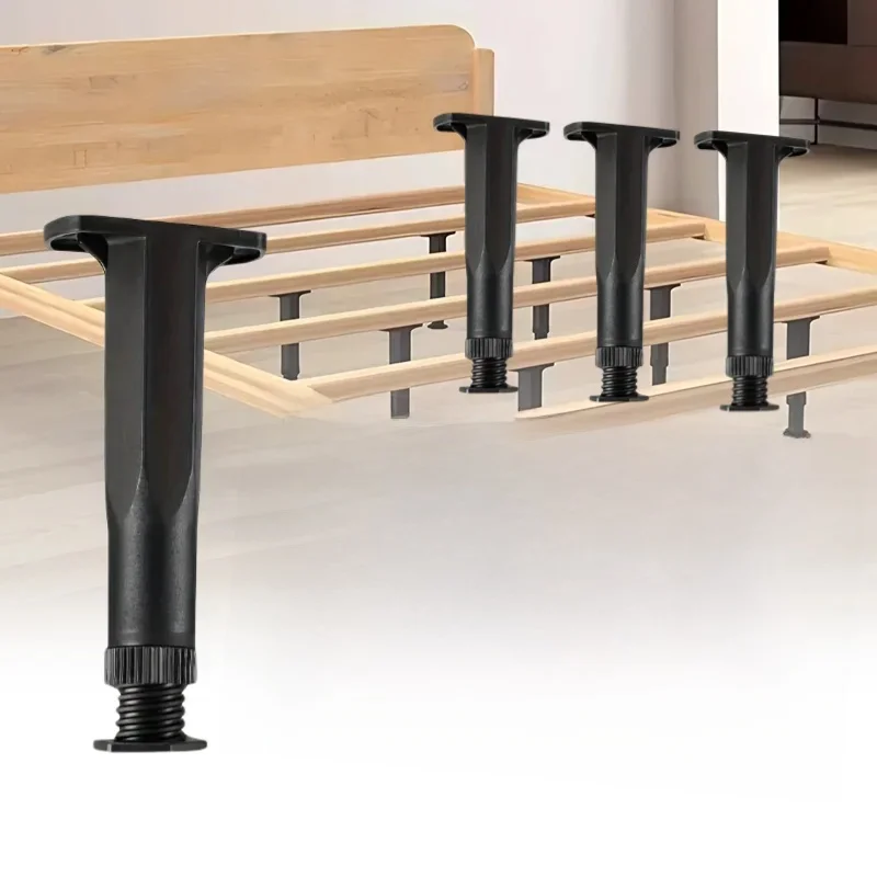 4pc Bed Support Legs, Adjustable Height Bed Frame Center Support Leg For Bed, Frame Legs Replacement, Furniture Bed Frame Suppor