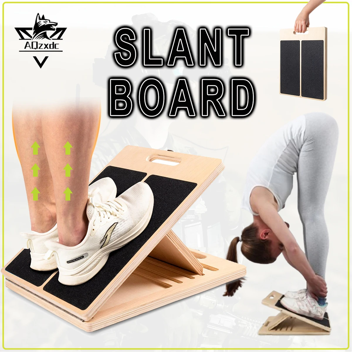 

Slant Board for Calf Stretching Adjustable Portable Wooden Incline Board Foldable Stretcher for Exercise Squat Physical Therapy