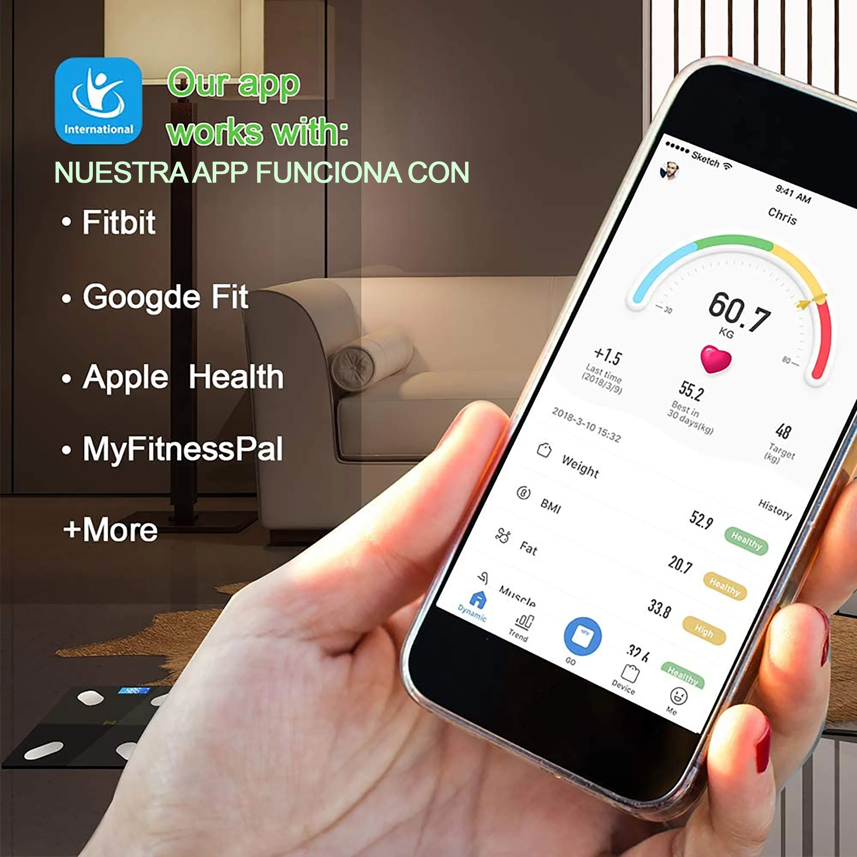 بلوتوث Analisis بناء جسم السيارة الكهربائية مع شاشات الكريستال السائل ، بطارية قابلة لإعادة الشحن ، BMI ، حارق الدهون ،