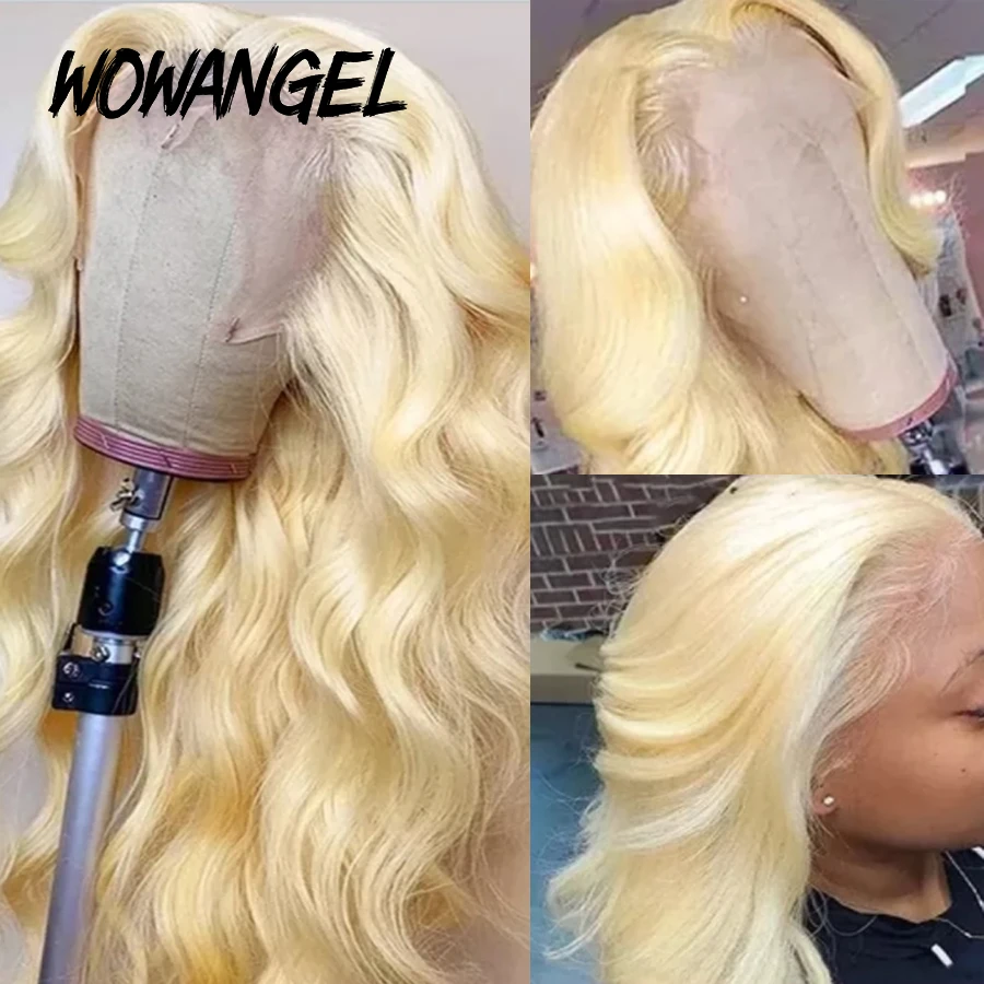 32inch 250% 13x6 HD Lace Frontal Wigs Melt Skins Natural Scalp 613 Blonde Body Wave Wig HD Lace Closure Human Hair Wigs Glueless