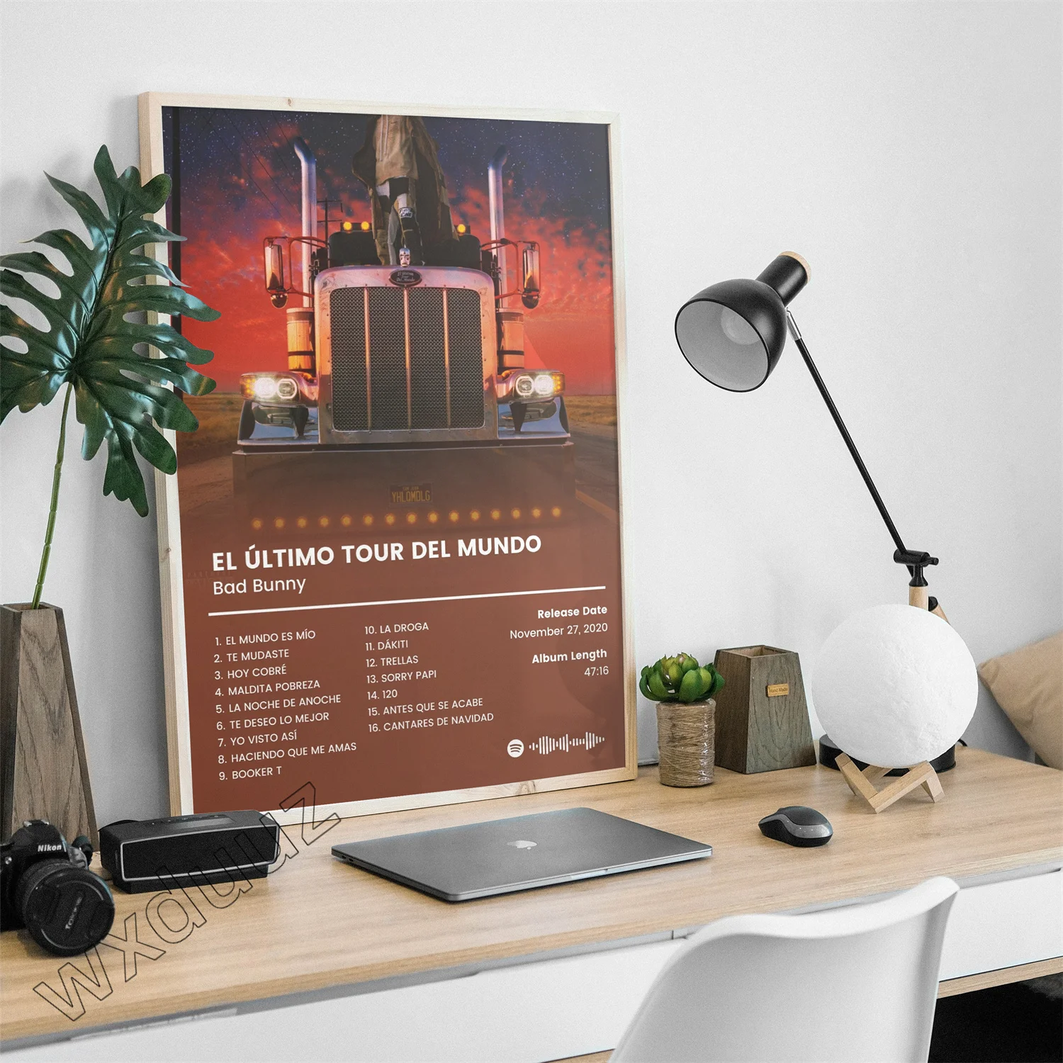 Pop Hip Hop Rapper Bad Bunny Poster Hit Music Album Cover for Room Bar Living Canvas Print Wall Art Home Decor Picture Aesthetic view 4