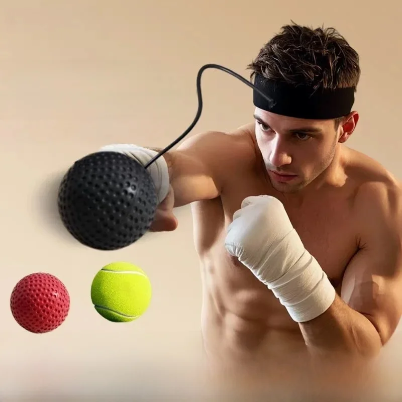 Piłka szybkościowa MMA do boksu, mocowana na głowie, trening reakcji wzrokowo-ruchowej, domowy worek treningowy, sprzęt fitness, siłownia, Muay Thai, trening walki, redukcja stresu. — zdjęcie 2