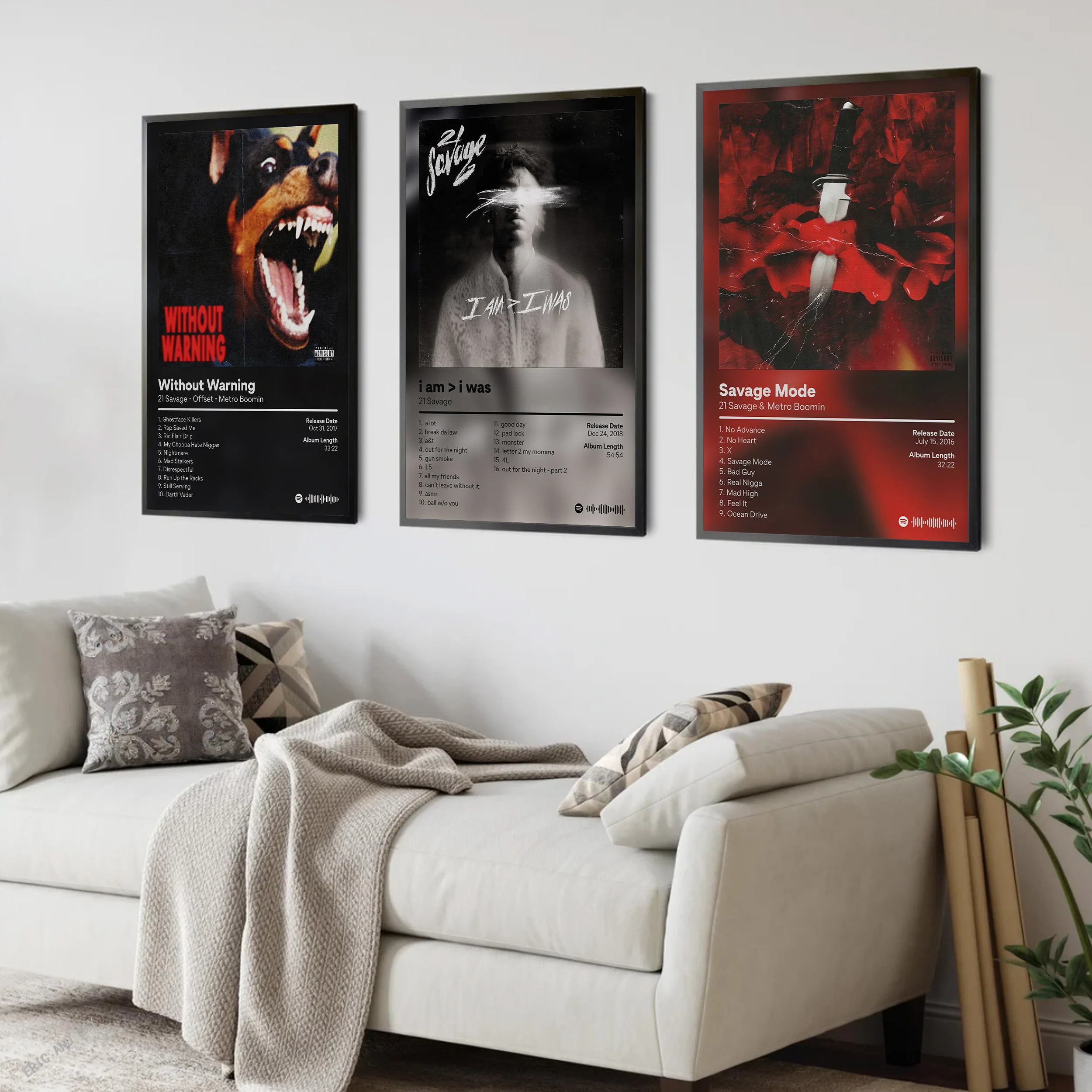 غلاف ألبوم موسيقى البوب الراب ، ملصق الفنان 21 المتوحش ، مغني الراب الجمالي ، موسيقى الهيب هوب ، فن قماش بدون تحذير ، ديكور جدار غرفة المنزل #1