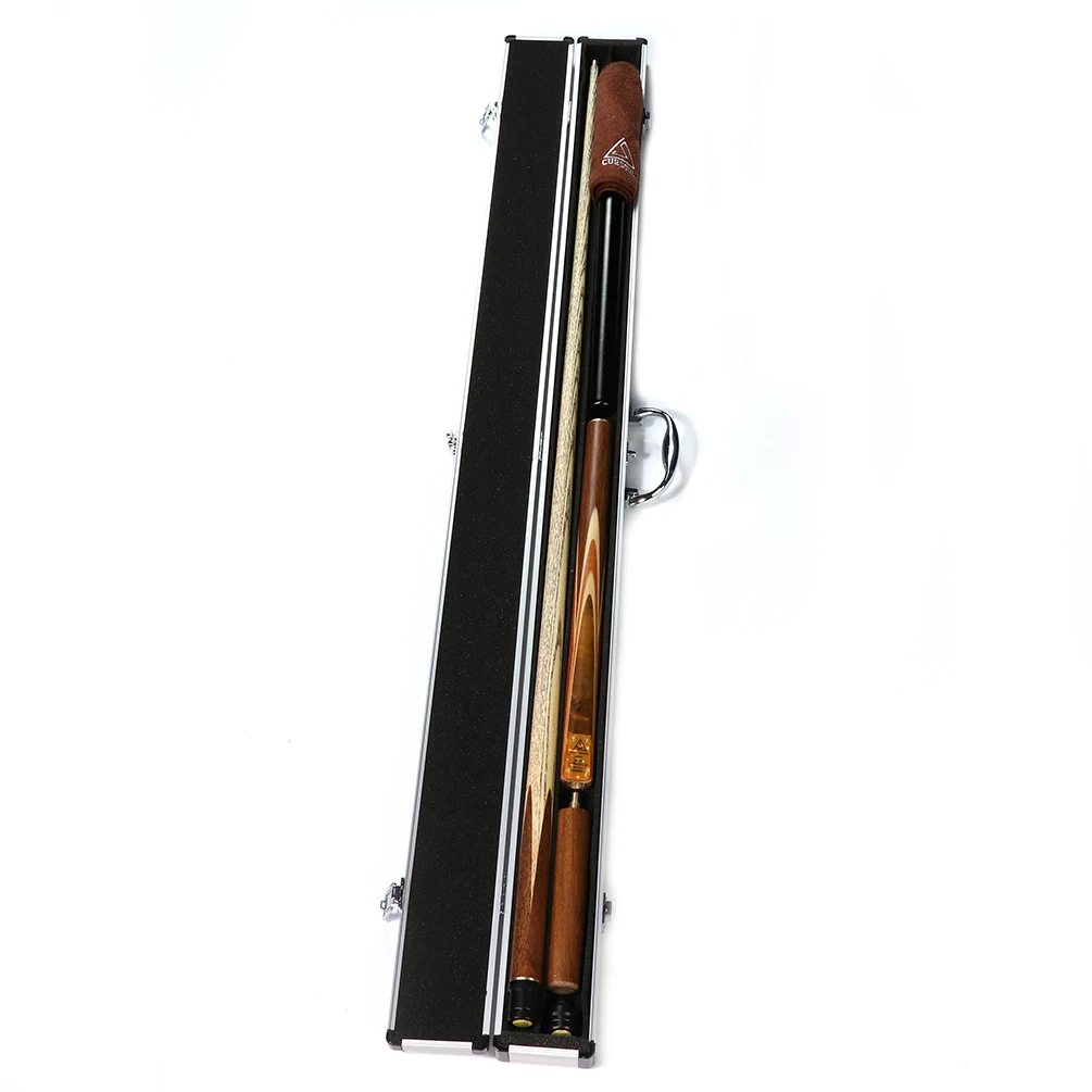 CUESOUL 57 "Snooker Cue Handcraft 3/4 Jointed met Mini Butt End Uitbreiding Verpakt in Aluminium Cue Case