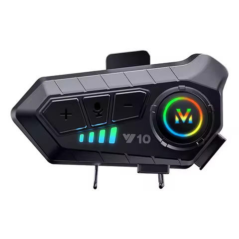 Fone de Ouvido Bluetooth 5.3 Y10 para Capacete, Kit de Chamadas Sem Fio, à Prova d'Água, Reprodutor de Música para Moto