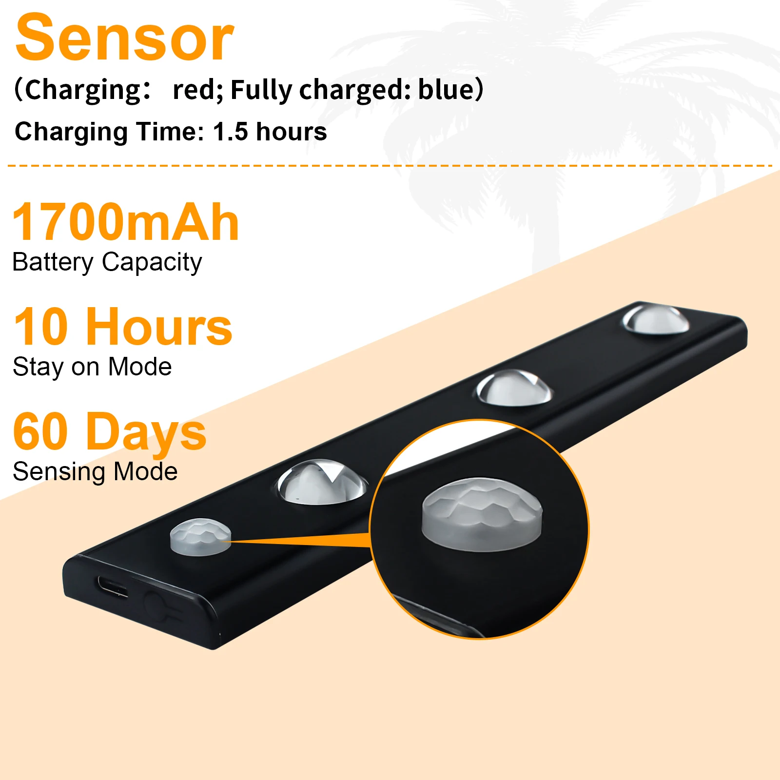 Sensor de Movimento Sem Fio LED Night Light, Closet Lamp, Cozinha, Quarto, Detector, Gabinete, Staircase Backlight