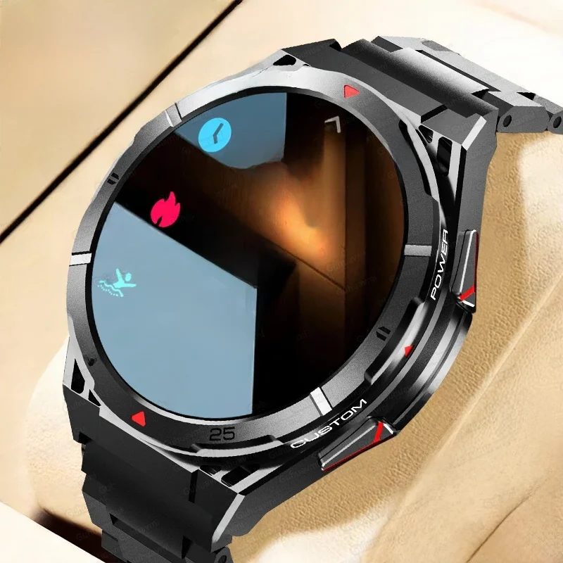 Neue Outdoor Integrierte GPS Smart Uhr Männer 1,43'' AMOLED Display Kompass 3ATM Wasserdichte Schwimmen Grade Bluetooth Anruf Smartwatch