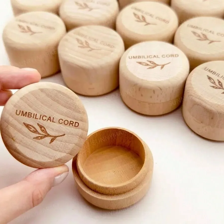 Wooden Baby Fetal Hair Teeth Umbilical Cord Memorial Box Carved Memorial Box Newborn Christening Baby Gift Umbilical Cord Box