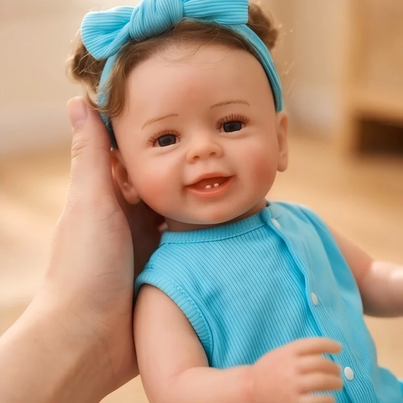 

Lifelike Reborn Baby Boy Doll, Soft Silicone with Hand-Painted Details & Puppy Print Clothes, Great for Pretend Play