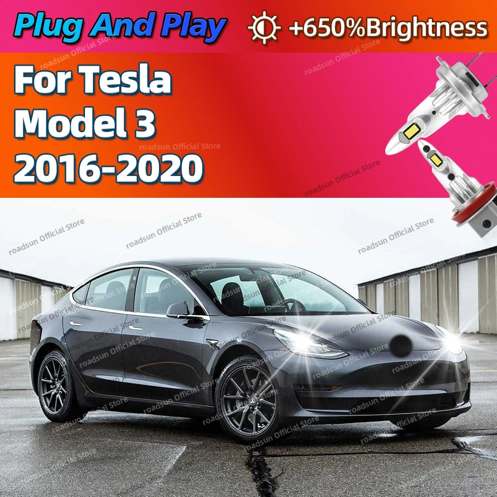 

2/4 шт. светодиодная лампа накаливания, беспроводная лампа 160 Вт, лампа автоматического освещения Plug Play 6000K для Tesla Model 3 2016 2017 2018 2019 2020