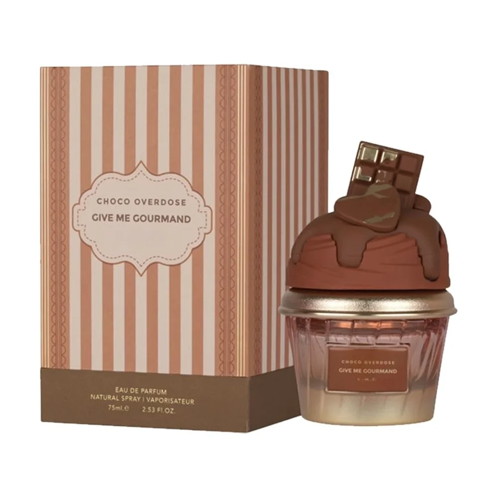 Lattafa Choco Overdose Give Me Gourmand Eau De Parfum 2.54 oz 75ml | Rich Dark Chocolate Gourmet Blend with Long-Lasting Fragrance for 6-8 Hours, Sweet and Warm, Perfect for Christmas/Valentine's Day/Birthday