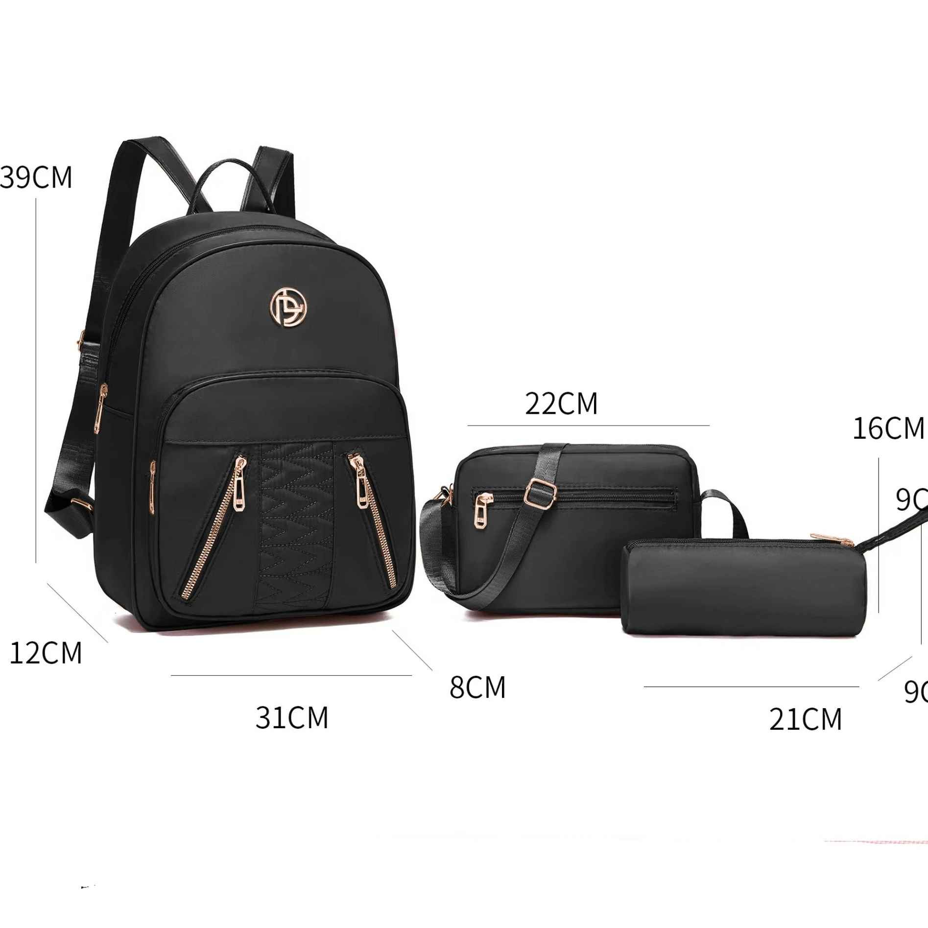 DIOSA LUNA Mochilas De Dama, Mochilas Fashion Para Mujer, Conjuntos De Mochilas de 3 Piezas De Tela Impermeable, Mochila, Bolsa De Bandolera Y Bolsa De Lapicera, Escolar Viaje Casual, Mochila De 3 Piezas