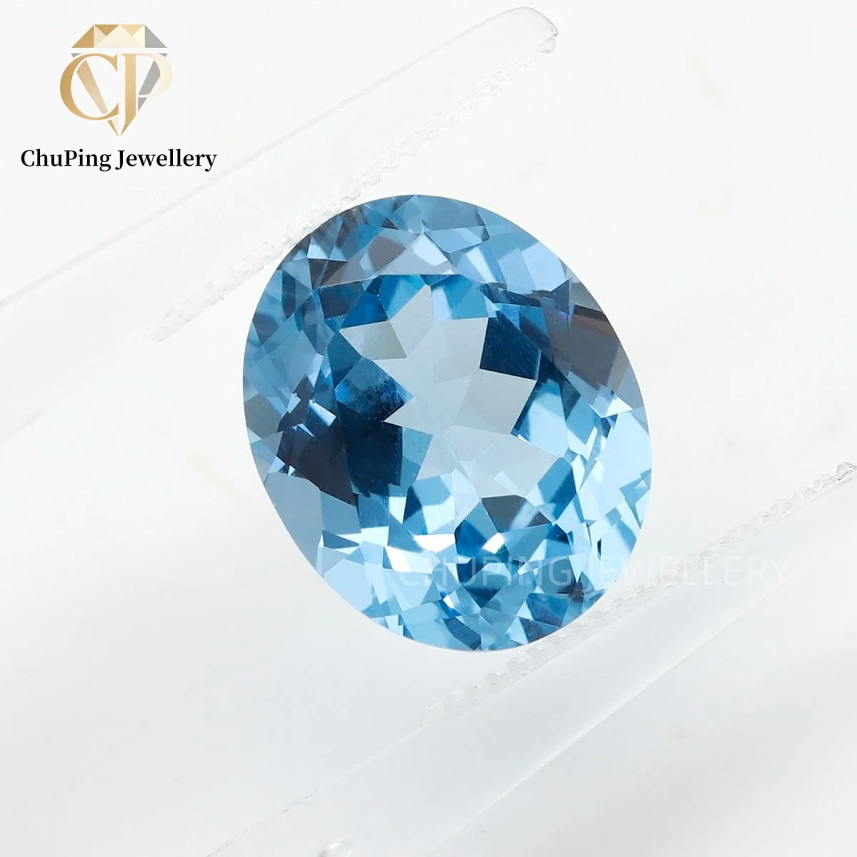 Flame Melted Process Lab-Grown Aquamarine Oval Shape For making Selectable AGL Certificate Ideal for Jewelry Design Production view 5