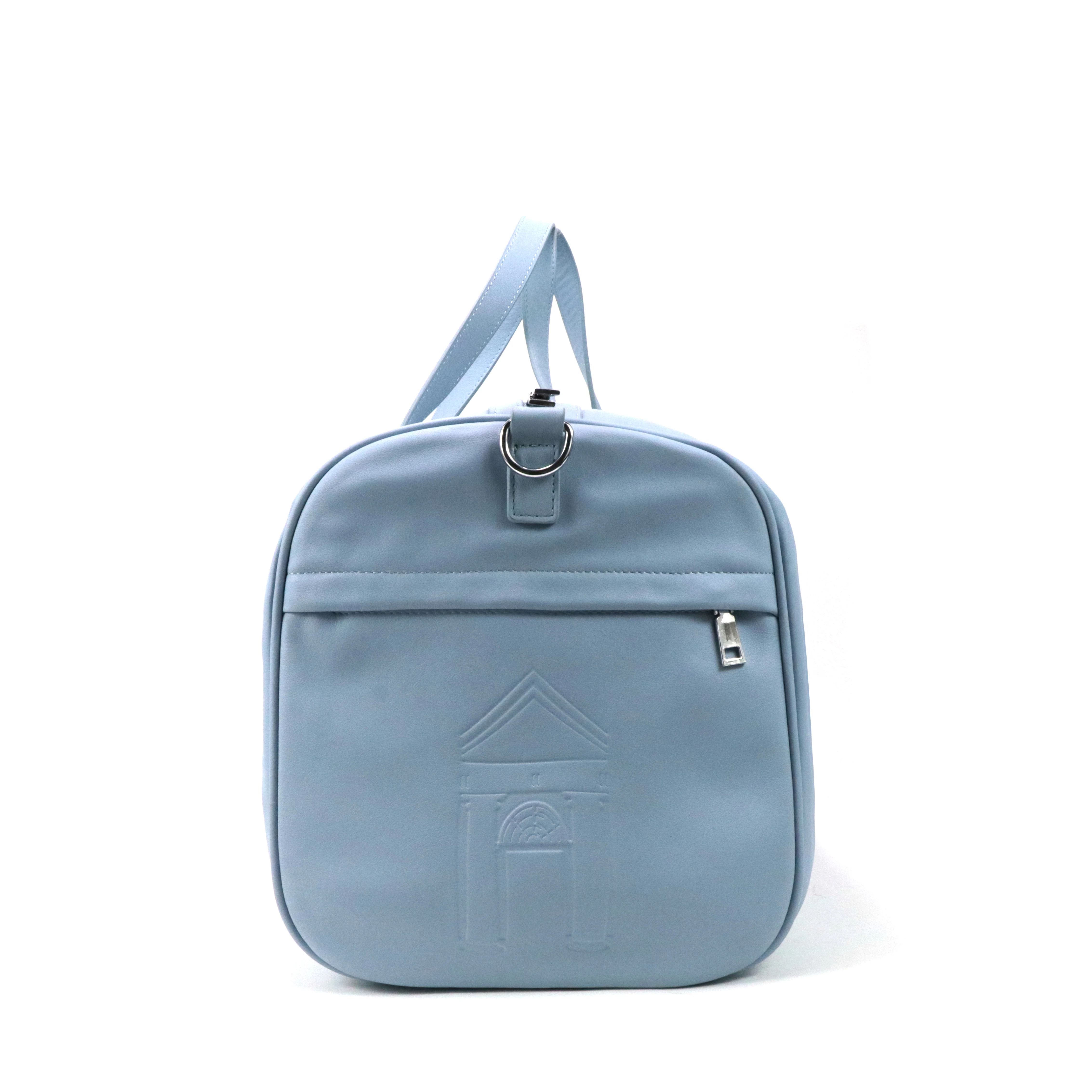 

Gorfia fashion duffel bag light blue genuine leather brand double handle fashion travel fitness weekend travel trend travel bag