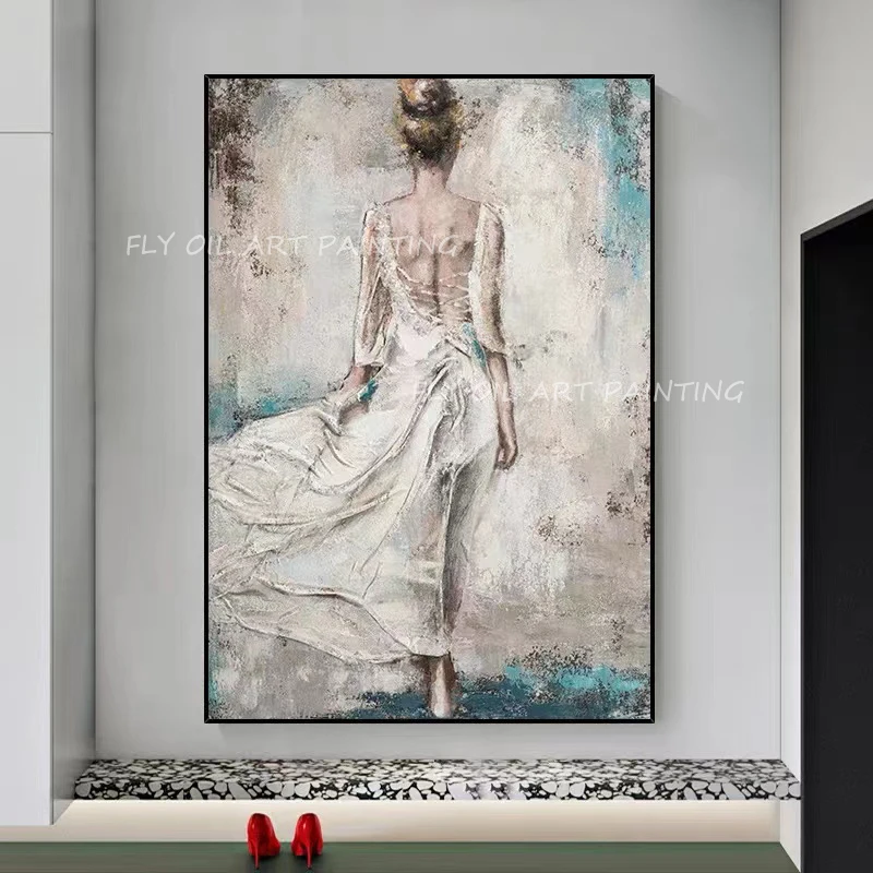 

Large size young girl beautiful figure portrait art painted canvas 100% handmade oil painting no frame decor picture