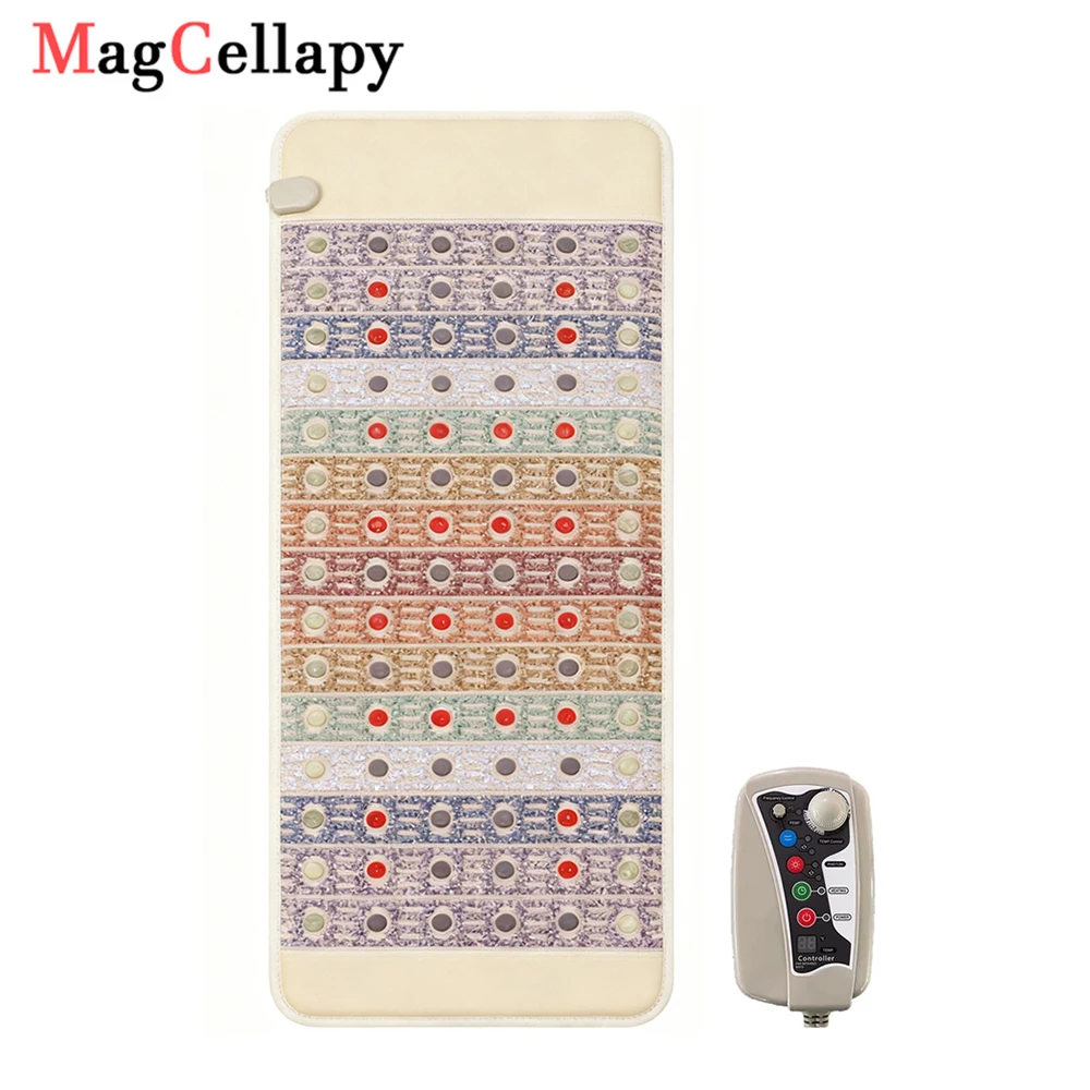 

Rainbow Wheel Pulse Photon Energy Massage Pad PEMF Infrared Heating Kristallmatte Natural Crystal Ore Relieves Back Pain