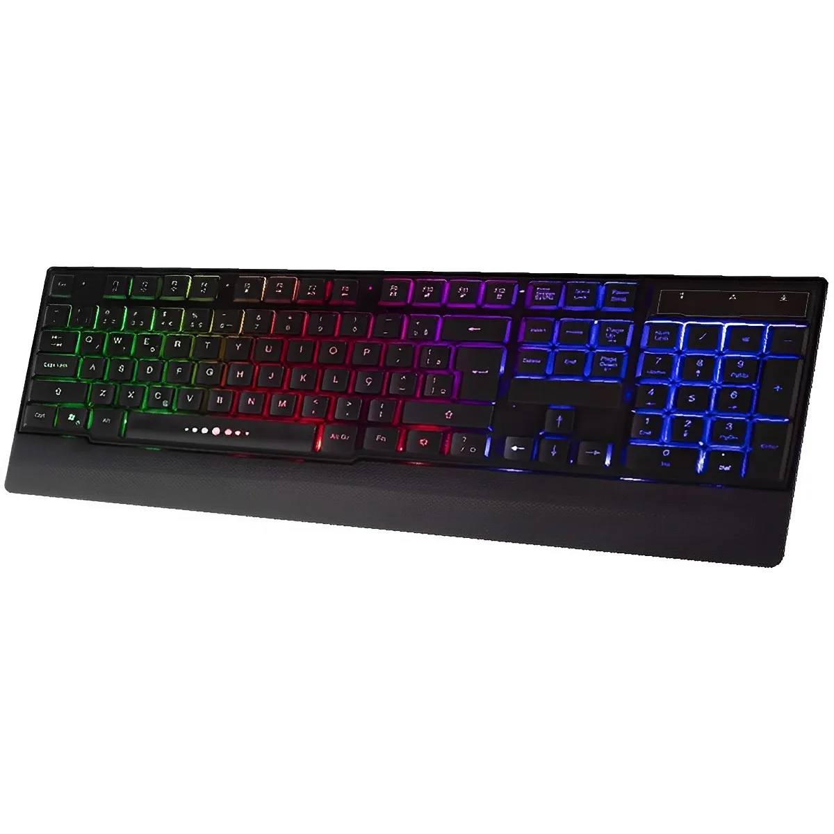 Teclado Gamer Semi Mecanico Led Rgb Tecla Ghost Luminoso Abnt2 Português Brasil Usb Preto Wb100