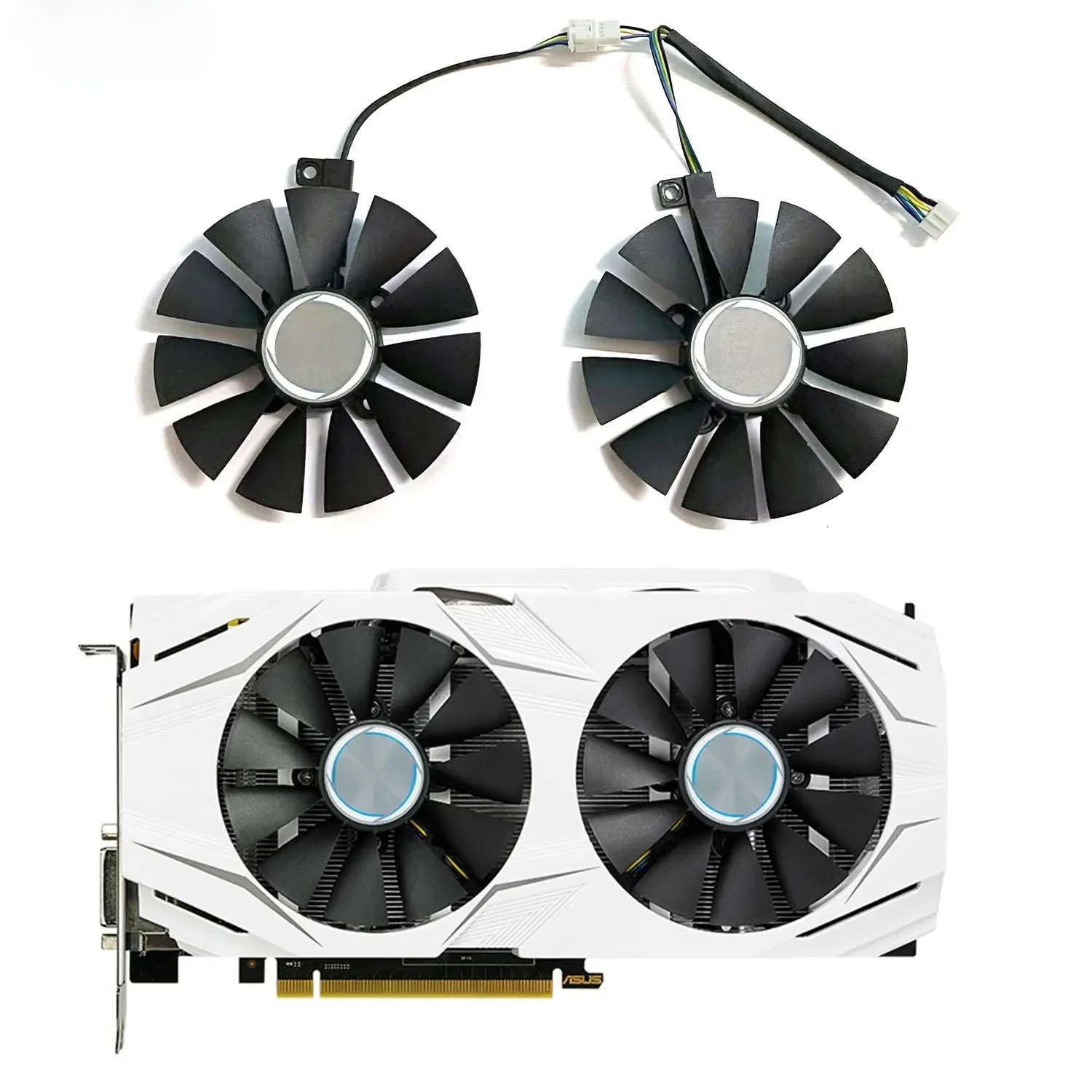 87MM PLD09210S12HH GTX1060 GTX1070 RX480 Wentylator chłodnicy do kart graficznych ASUS Dual Series GTX 1070 1060 RX 480 470 570 — zdjęcie 2