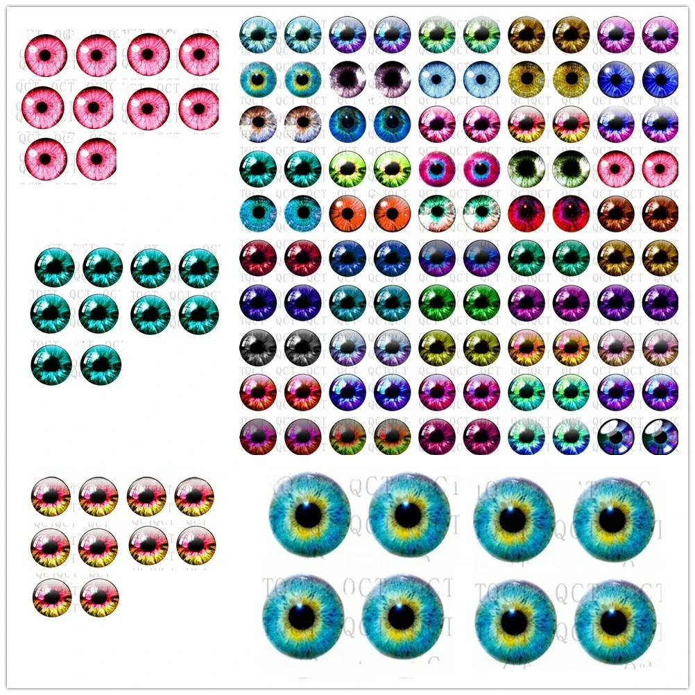 20Pcs 6/8/10/12mm Doll Glass Eye Round Dragon Cat Eyes In Pairs Flatback Cabochons Decoration Keychain DIY Akcesoria — zdjęcie 2