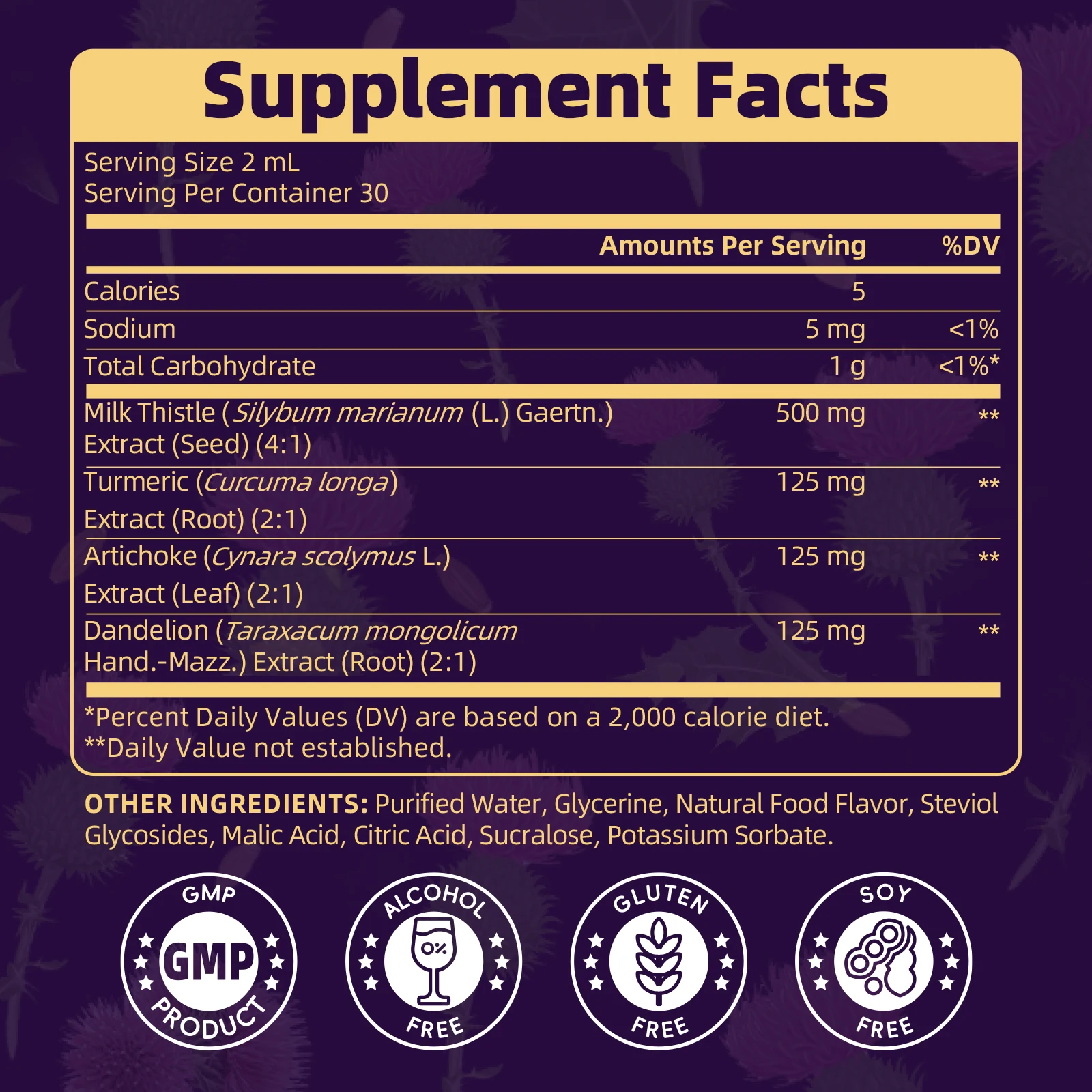 GPGP greenpeople 4-IN-1 Herbal Milk Thistle Drops Turmeric Extract Artichoke Extract Dandelion Convenient Liver Care Digestive Support