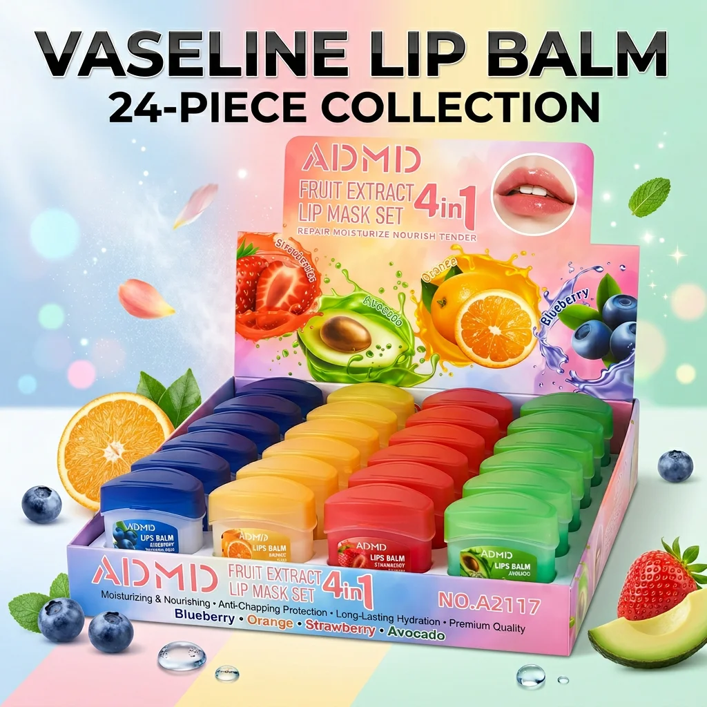 24 Stück Lippenbalsam Feuchtigkeitsspendender Lippenstift-Basis-Feuchtigkeitsspender Make-up Natürliche Pflanzliche Anti-Riss-Lippenpflege Vaseline Lippenbalsam