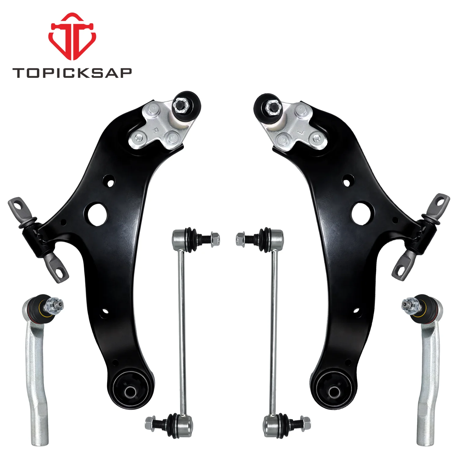 TOPICKSAP Front Lower Control Arm Sway Bar End Link Outer Tie Rod Kits for Toyota Highlander Venza Lexus RX350 2008 - 2018