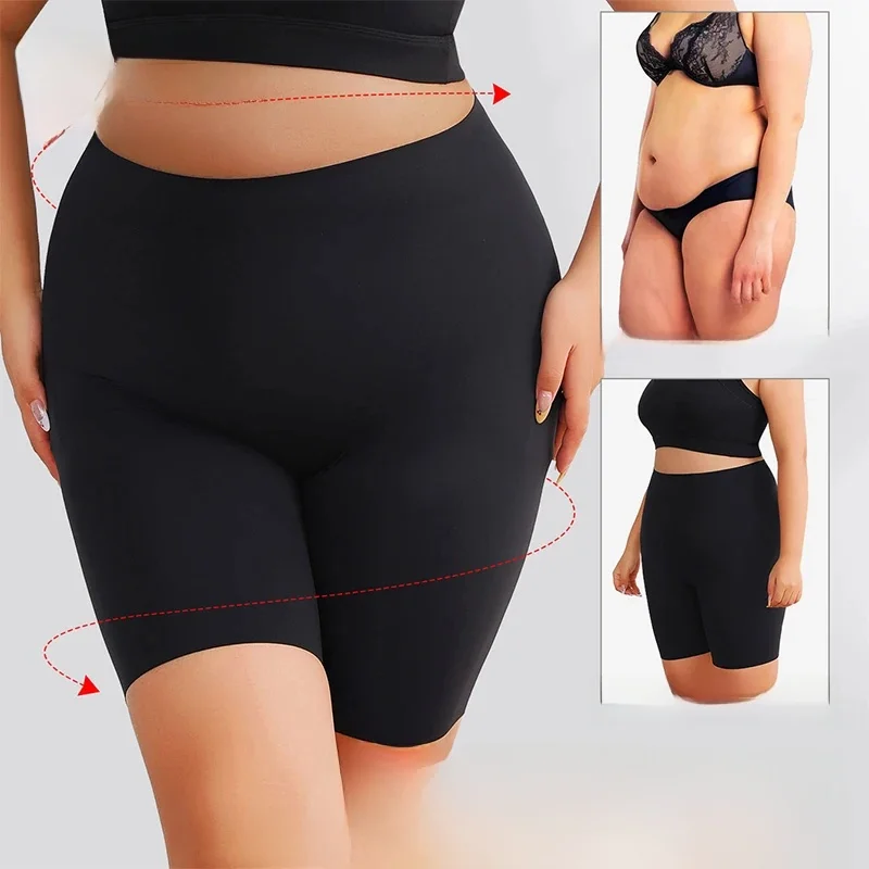 Flarixa Plus Size Anti Chafing Thighs Shorts Under Skirt Safety Pants With High Waist Underwear Yoga Panties Women Boyshorts — zdjęcie 2