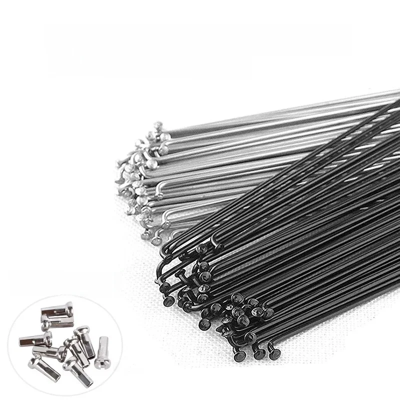 AliExpress NONE High quality 36pcs Bicycle Stainless Steel Spokes  High Strength 14G J Bend with Nipples MTB/Road Bike Spokes170mm-300mm BZN001