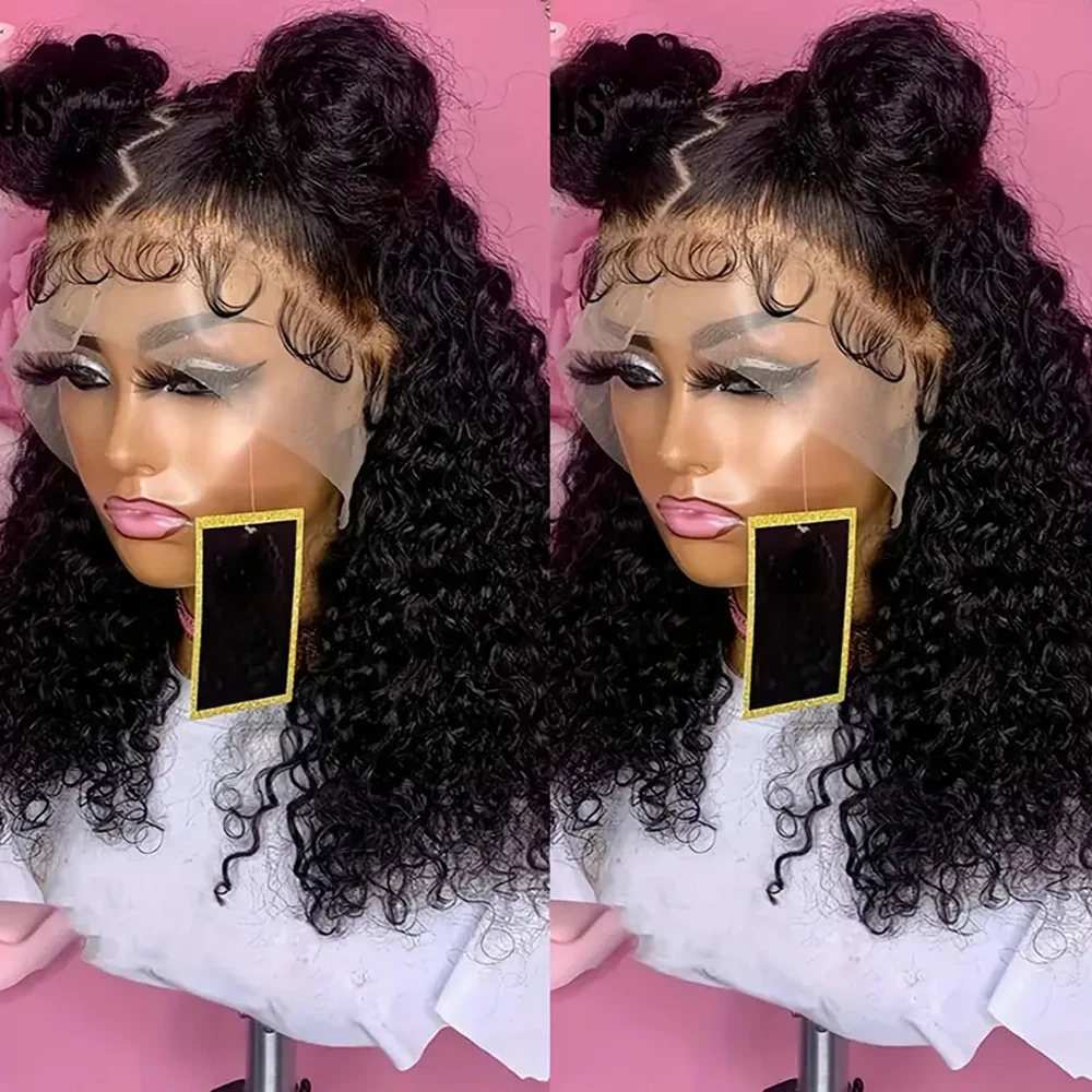 12A مجعد موجة الدانتيل شعر مستعار أمامي 100% غريب مجعد البرازيلي الشعر البشري HD شفافة 13x4 13x6 الدانتيل 250% الكثافة شعر مستعار أسود طبيعي #2