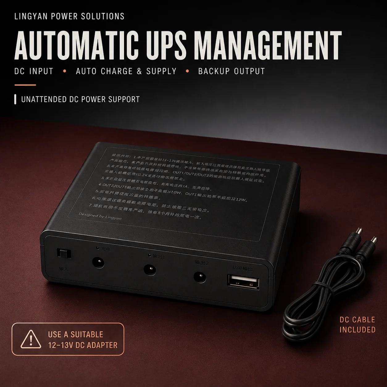 Mini DC UPS 5V 9V 12V 6-Cell 18650 Battery Box Backup Power for WiFi Router ONT Modem IP Camera Battery Not Included