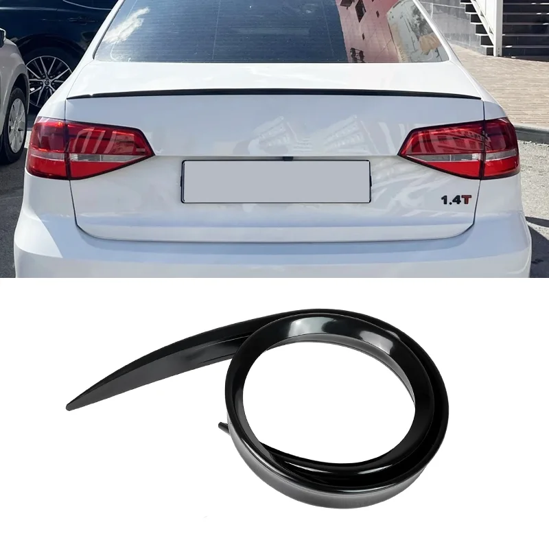 For VW Accessories Volkswagen Jetta Mk6 Passat B8 CC Viptus 2011-2017 Car Rear Trunk Spoiler Boot Wing Glossy Black Soft Rubber