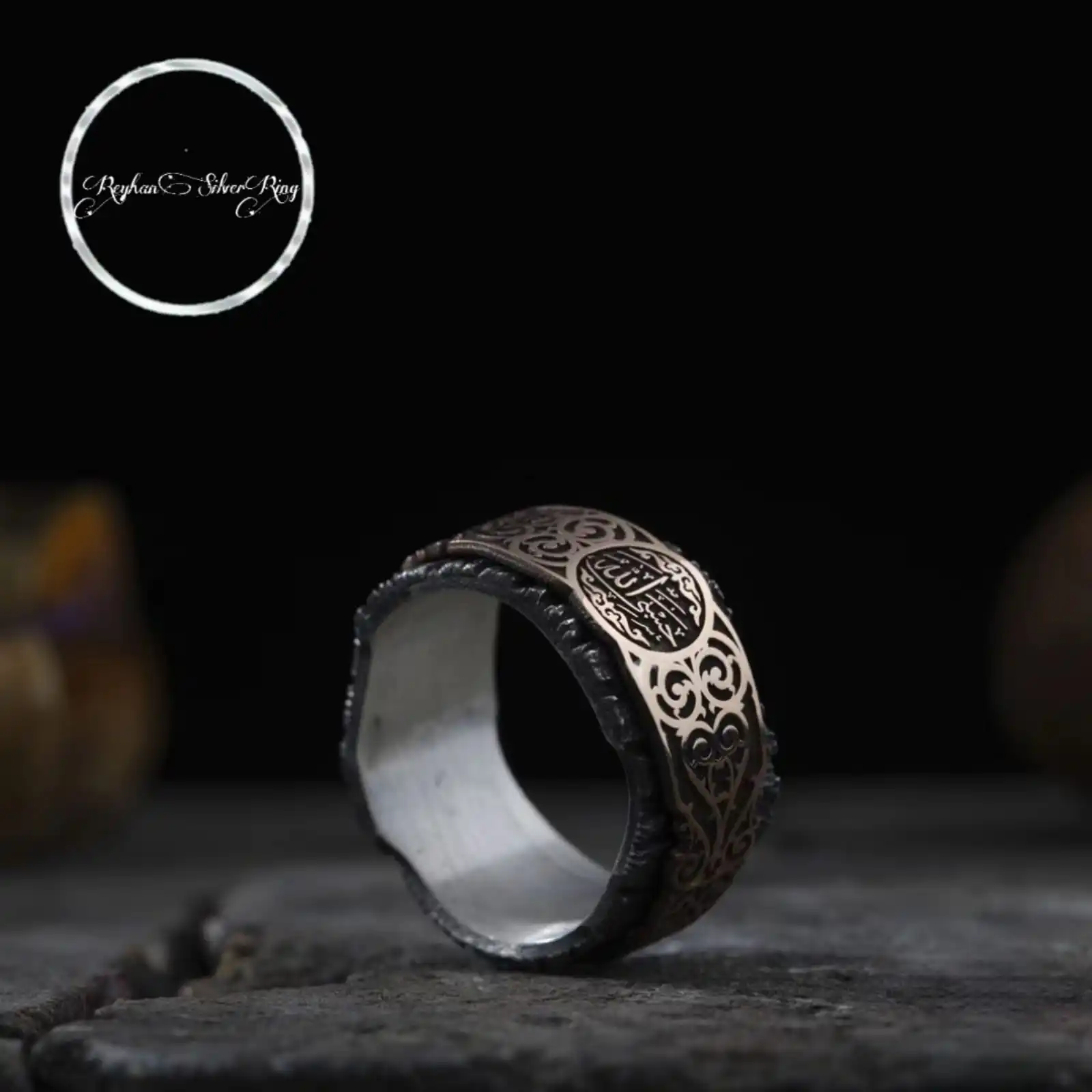 

Unique Handcrafted Silver Hasbiyallah Engagement Rings for Couples - Customizable Jewelry