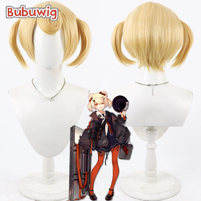 

Bubuwig Synthetic Hair Gummy Cosplay Wigs Game Arknights Gummy Role Play Halloween 30cm Short Straight Blonde Wig Heat Resistant