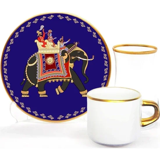 

Toygar Damla Asena Tea Coffee Set 6 Pieces Elephant Blue