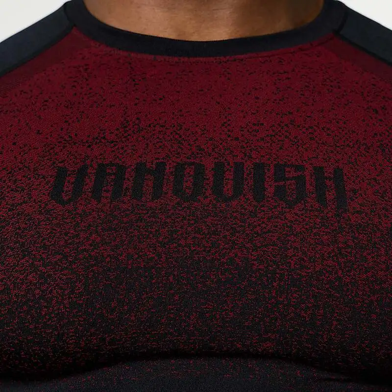 Herren Flammen-Farbverlauf Kompressions-Gym-T-Shirt Schnelltrocknend Atmungsaktiv Hochelastisch Slim Fit Athletisches Lauf- und Trainings-Sportshirt – Detail 10