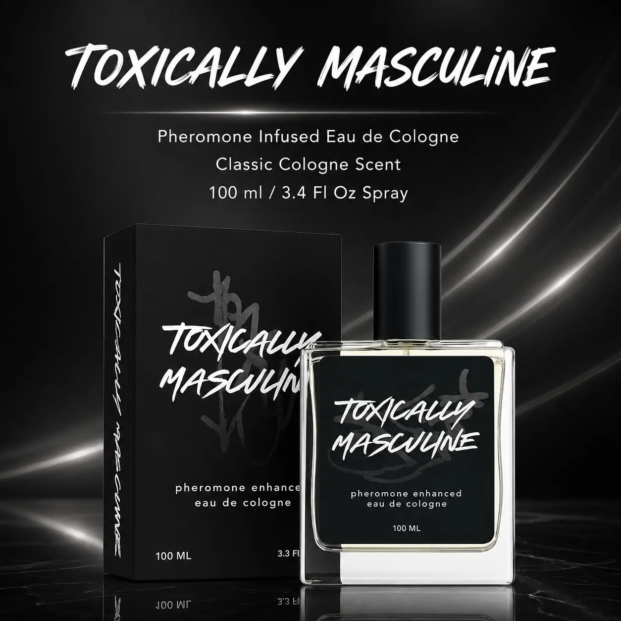 Toxically Masculine Cologne Infused Eau de Cologne for Men, 100 ml / 3.4 Fl Oz Spray, Classic Cologne Scent Masculine Fragrance, Long Lasting Men’s Cologne for Daily Wear, Night Out & Gifts for Him view 2