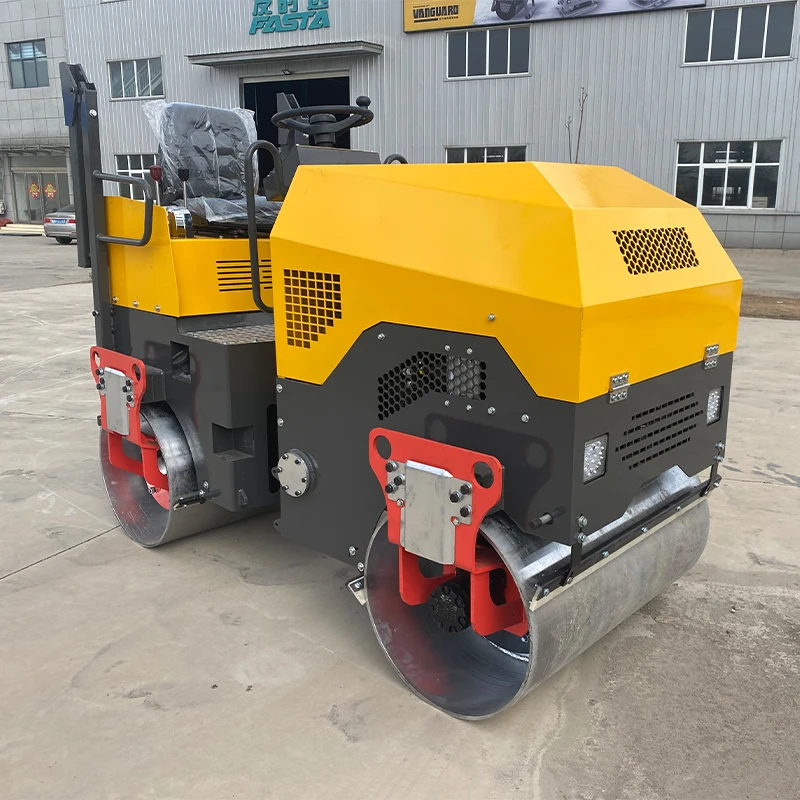 Walk Behind Road Roller With Two Drums High Quality Diesel Engine