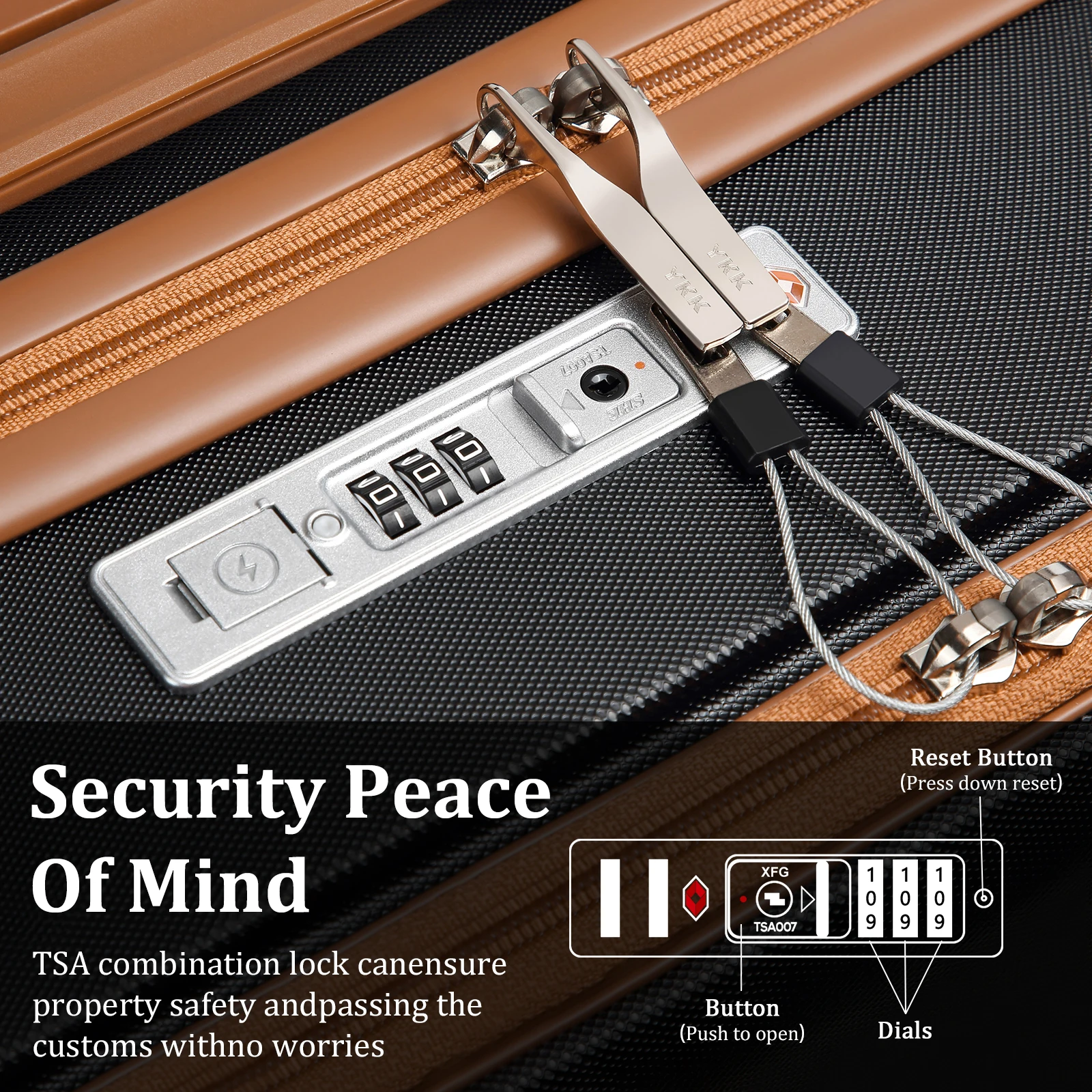 طقم أمتعة صلب من imiomo مكون من 3 قطع للنساء، طقم حقيبة سفر خفيفة الوزن ذات جوانب صلبة مع عجلات دوارة وقفل TSA #3