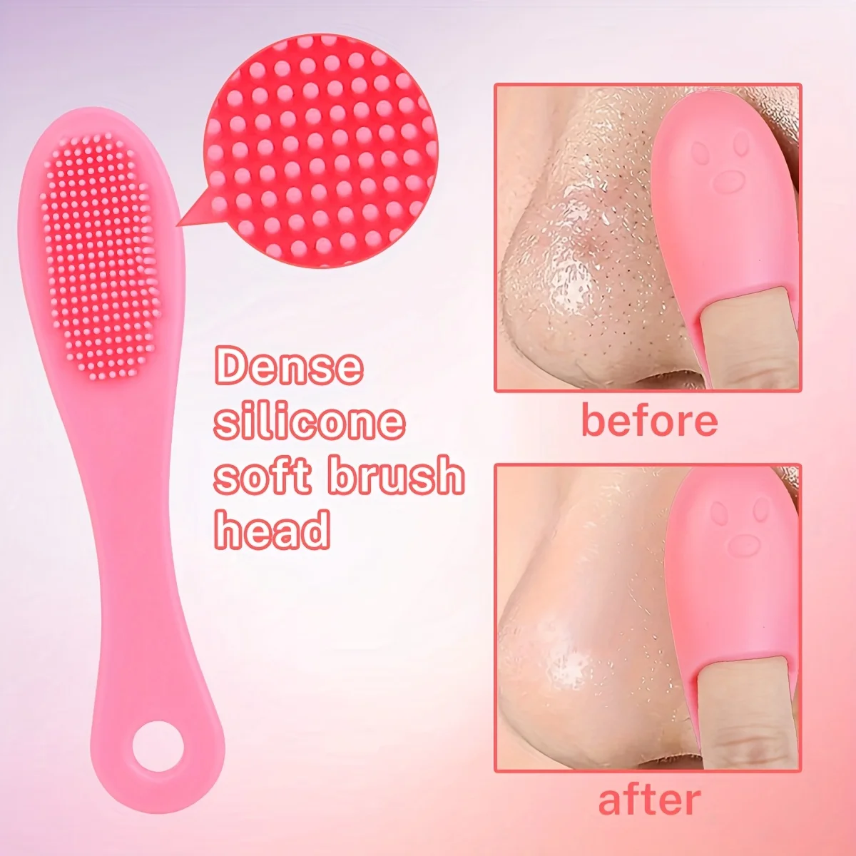 3pcs Multifunctional Silicone Facial Cleansing Brush Set Soft Silicone Face Washing Tool Gentle Exfoliating Manual Cleaning Brus