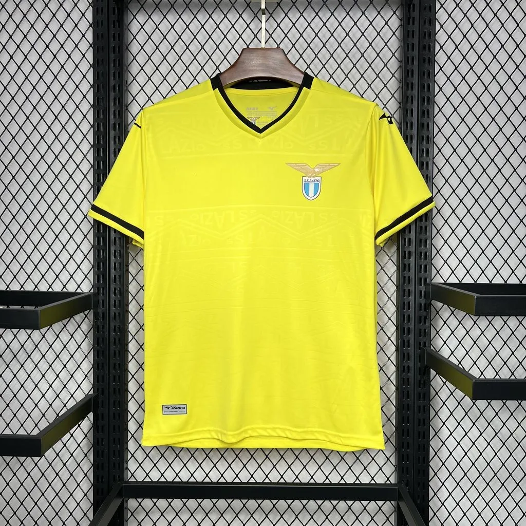 2024/25 Men's Lazio Away Yellow Quick Drying Clothing Training Futbol Shirt S-4XL